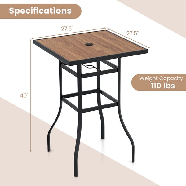 Terrassebarbord, 70×70×102 cm, Sort , Star