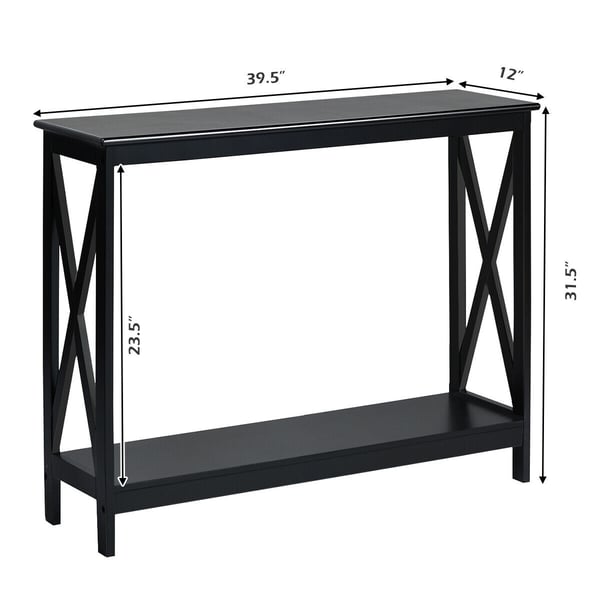 Konsolbord med opbevaringshylde, 100x30x80 cm, Sort , Star