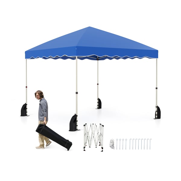 Pop-up telt med baldakcm, 25×25×22 cm-287 cm, blå , Star