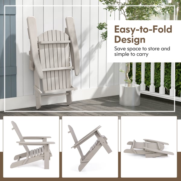 Sammenklappelig Adirondack-stol, 88,9x71,1x94 cm, Grå , Star