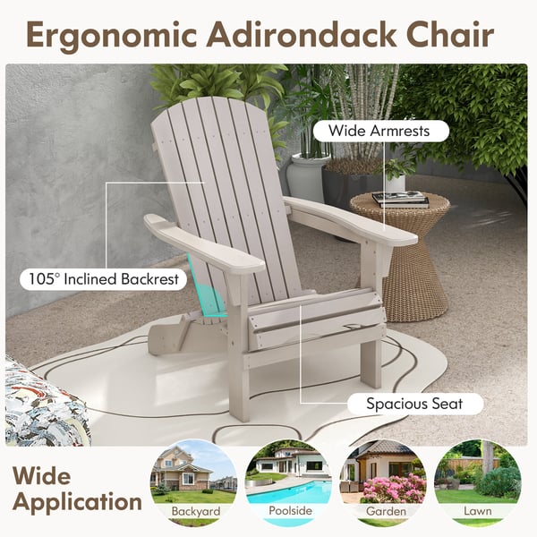 Sammenklappelig Adirondack-stol, 88,9x71,1x94 cm, Grå , Star