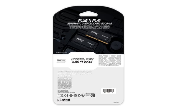 Kingston Technology FURY Impact RAM-minnen 32 GB 1 x 32 GB DDR4 3200 MT/s 260-pin SO-DIMM