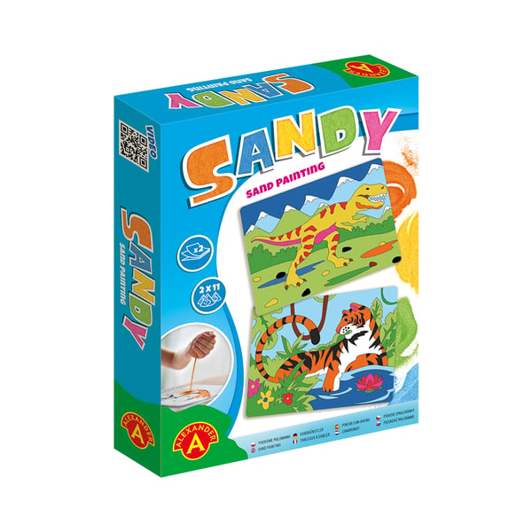 Alexander Toys Sandy Sand Painting Dinosaur + Tiger Värityskuvasetti