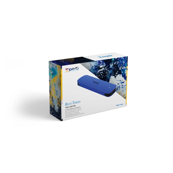 TooQ TQE-2201BL Hölje för lagringsenheter SSD-inkapsling Blå M.2