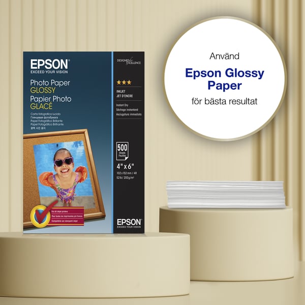 Epson Glossy Photo Paper (100 x 150 mm), 200 g/m2, 500 ark