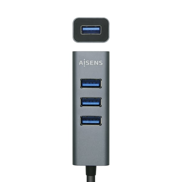 AISENS A106-0507 gränssnittshubbar USB 3.2 Gen 1 (3.1 Gen 1) Type-A 5000 Mbit/s Grå