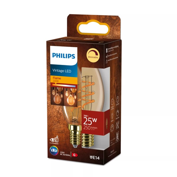 Philips Filament pære, ravfarvet 25 W B35 E14