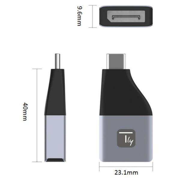 Techly IADAP USBC-DP4K USB grafisk adapter 3840 x 2160 pixel Sort, Sølv