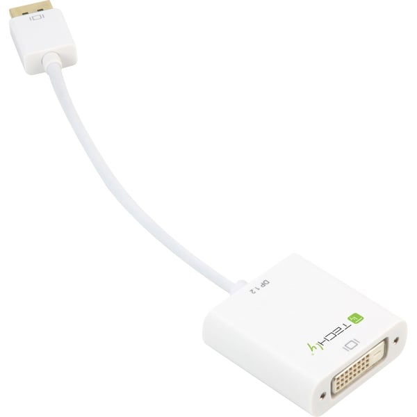 Techly 0.15m DisplayPort 1.2 - DVI-D M/F 0,15 m Hvid