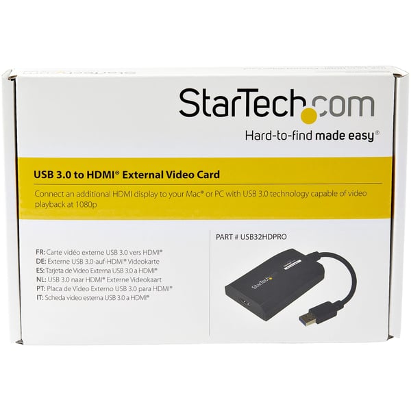 StarTech.com USB32HDPRO USB grafisk adapter 1920 x 1200 pixel Sort