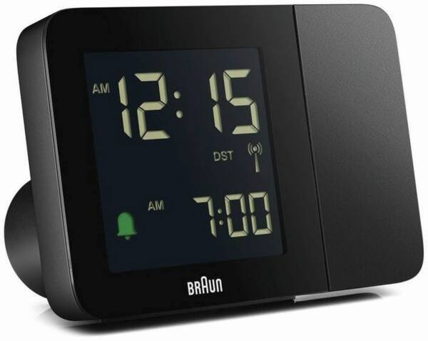 Braun BC15B-DCF Seinä- ja pöytäkello Radio-ohjattava kello Suorakulmio Musta