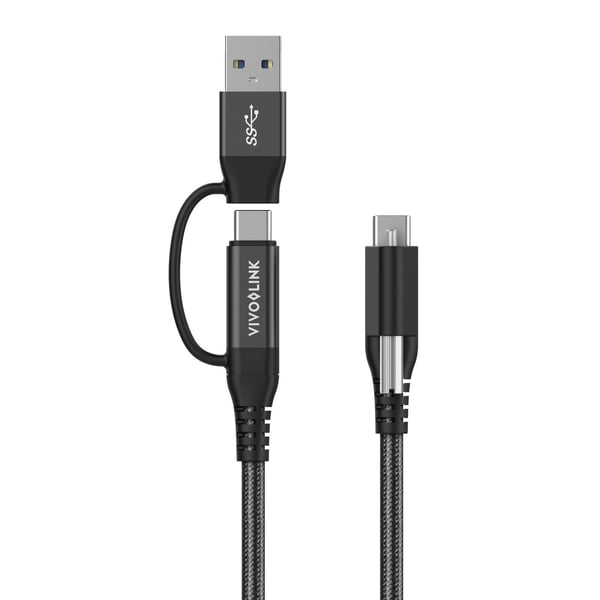 Vivolink PROUSBCMM1.5ADP USB-kablar USB 3.2 Gen 2 (3.1 Gen 2) 1,5 m USB C USB A/USB C Svart