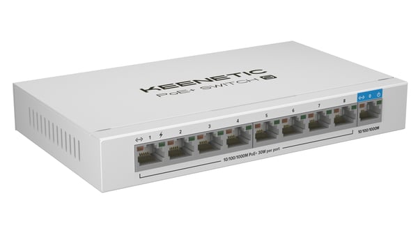 Keenetic PoE+ Switch 9 (KN-4710) Ikke administreret Gigabit Ethernet (10/100/1000) Strøm over Ethernet (PoE) Desktop Hvid