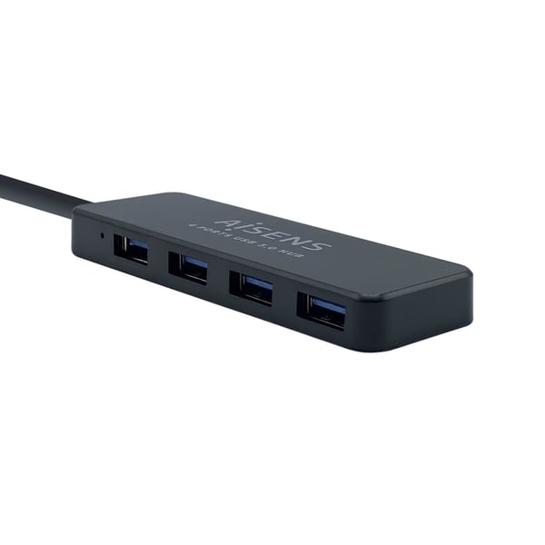 AISENS A106-0399 keskitin USB 3.2 Gen 1 (3.1 Gen 1) Type-A 5000 Mbit/s Musta
