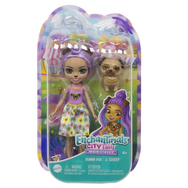 Enchantimals City Tails MAIN STREET PENNA PUG & TRUSTY-dukke