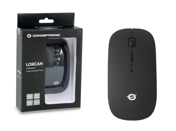 Conceptronic LORCAN01B datormöss Kontor Ambidextrous Bluetooth Optisk 1600 DPI