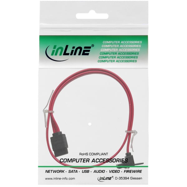 InLine 27305W SATA-kabel 0,5 m Rød