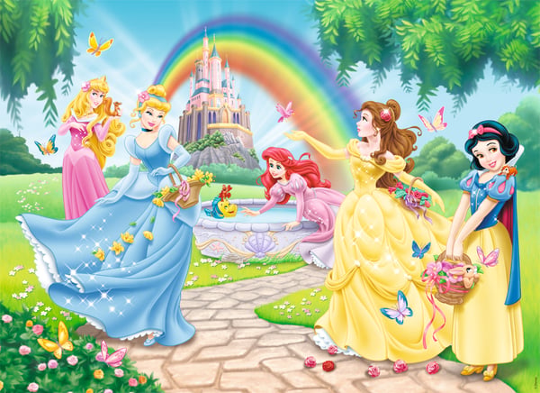 Nathan 86708 Disney - Puzzle (100 piezas), diseño del jardín de las princesas