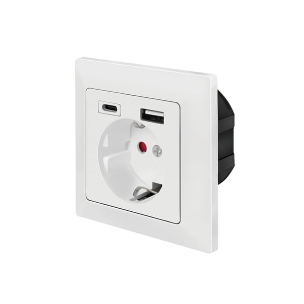 LogiLink PA0262 eluttag CEE 7/3 + USB Vit