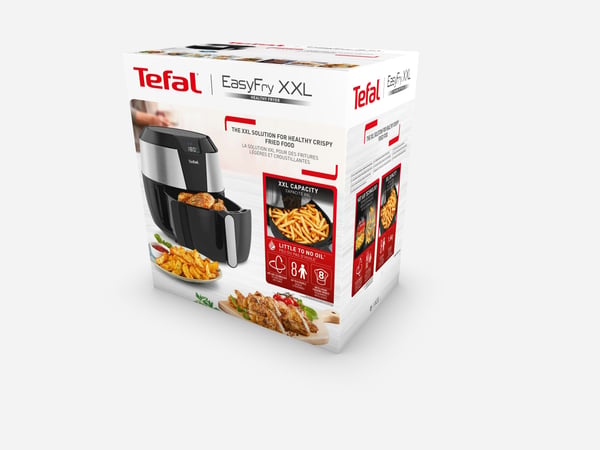 Tefal Easy Fry EY701D Enkelt 5,6 L Enkeltstående 1850 W Varmluftsteger Sort, Rustfrit stål