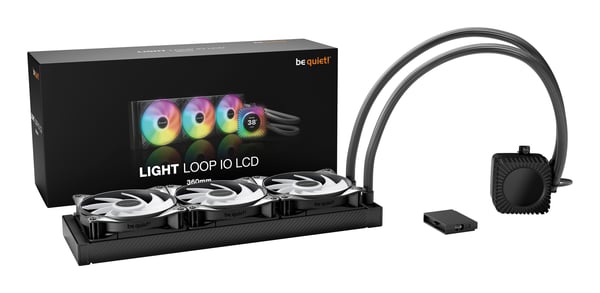 be quiet! LIGHT LOOP IO LCD | 360mm Suoritin All-in-one-nesteenjäähdytin 12 cm Musta 1 kpl