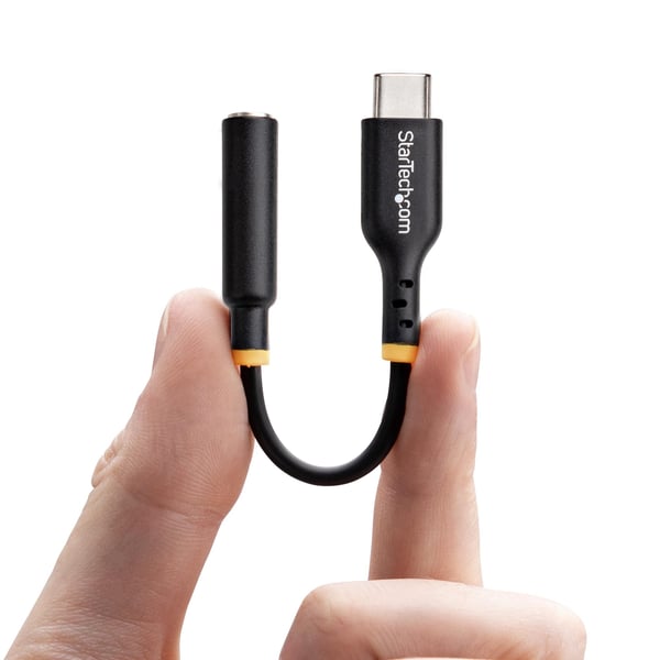 StarTech.com USBCAUDIO2 audiokaapeli 0,127 m USB Type-C 2.0 3,5 mm Musta
