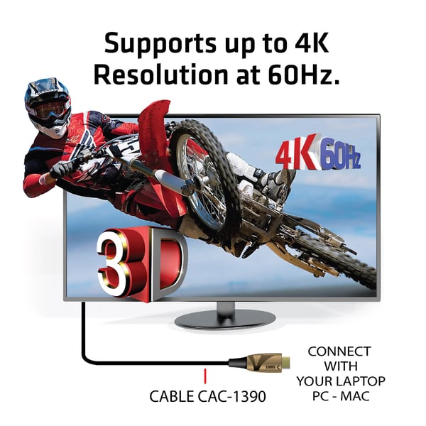 CLUB3D HDMI 2.0 UHD Active Optical Cable HDR 4K 60Hz M/M 30m/98.42ft
