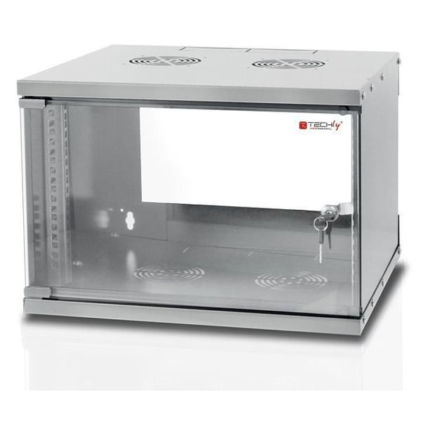 Techly I-CASE EL-1006G45 stativ 6U Vægmonteret stativ Grå