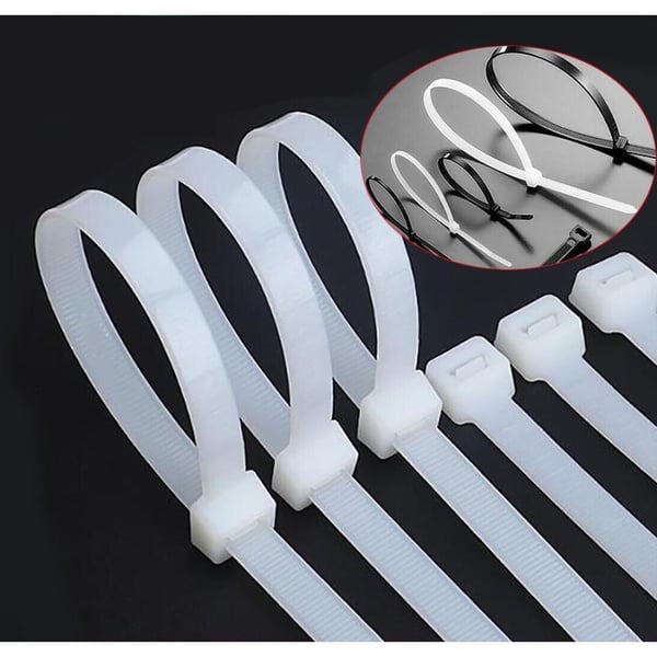 Techly 370 x 3.6mm kabelsamler Nylon Hvid 100 stk