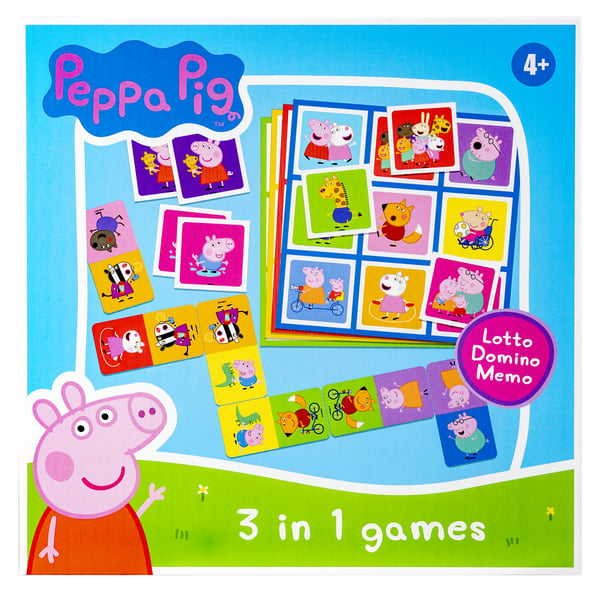 Tactic Peppa Pig 3 in 1 Lotto, Domino, Memo