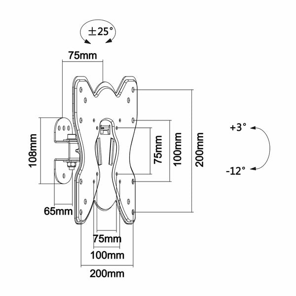 AISENS WT42TS-005 TV-kiinnike 106,7 cm (42") Musta