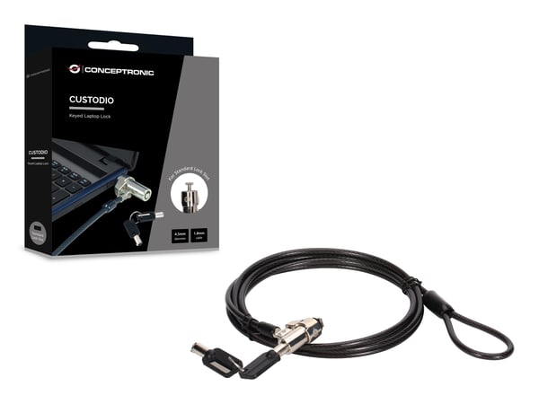 Conceptronic CUSTODIO02BSM kabellås Svart 1,8 m