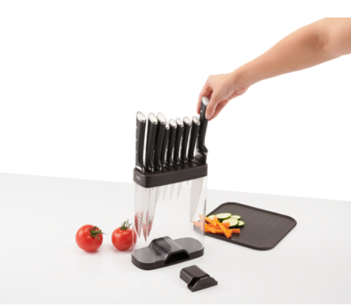 Tefal K2350204 knivblock Svart, Transparent