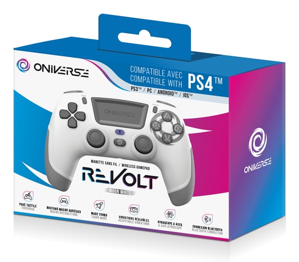 Oniverse Revolt Hvid Bluetooth Gamepad Analog/digital Android, PC, PlayStation 4, Playstation 3, iOS