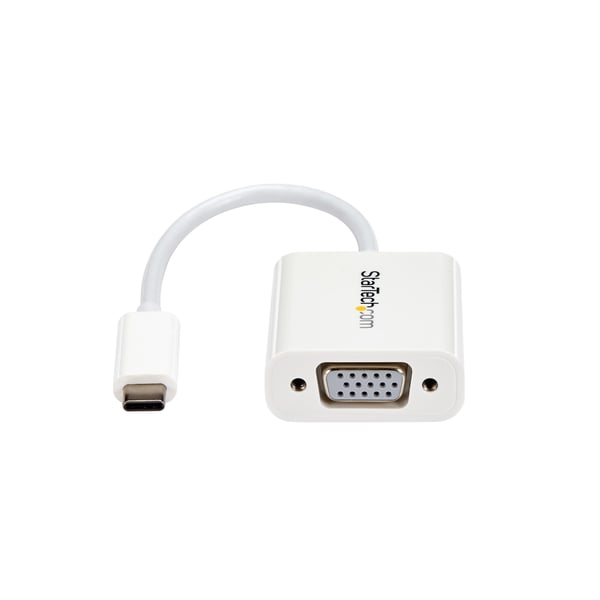 StarTech.com USB-C till VGA-adapter - USB Typ-C till VGA-videokonverterare - Vit - USB/VGA-adapter - 24