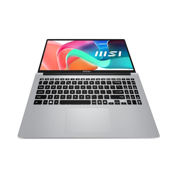 MSI Modern 15 F1MG-256XES Intel Core 5 120U Laptop 39,6 cm (15.6") Fuld HD 16 GB DDR4-SDRAM 512 GB SSD Wi-Fi 6E (802.11ax) FreeDOS Sølv