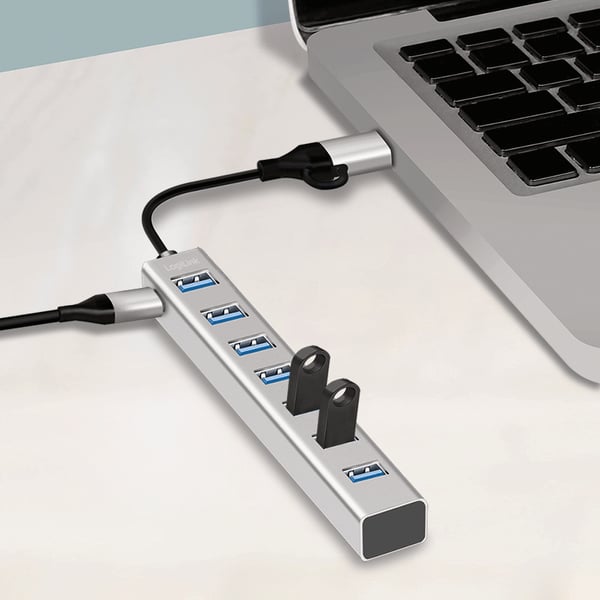 LogiLink UA0441 interface hub USB 3.2 Gen 1 (3.1 Gen 1) Type-A + Type-C 5000 Mbit/s Grå