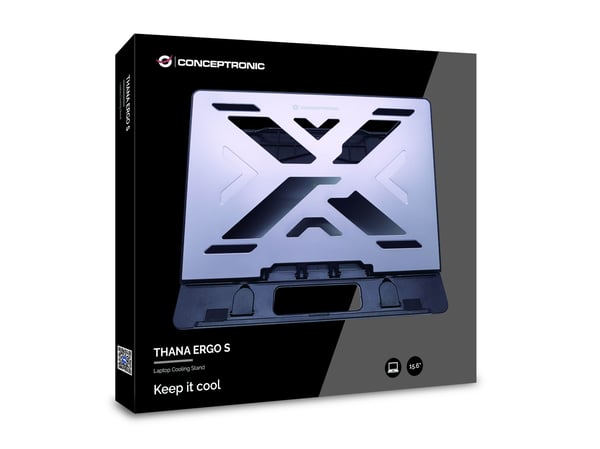 Conceptronic THANA ERGO S, Laptop Cooling Stand Kannettavan tietokoneen teline Harmaa 39,6 cm (15.6")