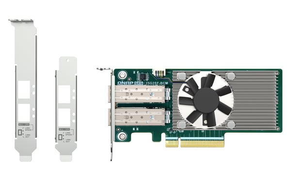 QNAP QXG-25G2SF-BCM netværkskort Intern Fiber 25000 Mbit/s