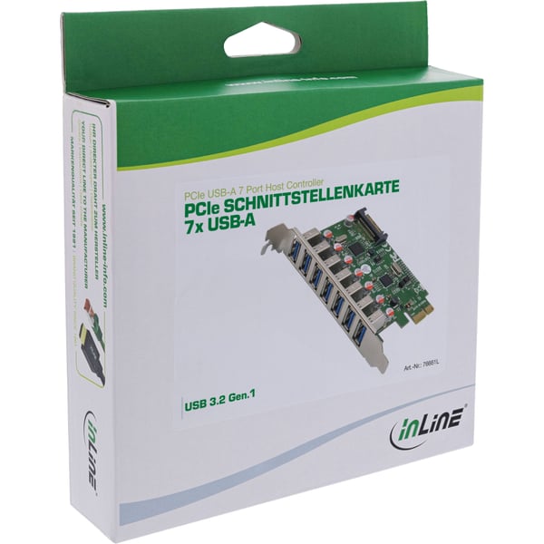 InLine 76661L nätverkskort/adapters Intern USB 3.2 Gen 1 (3.1 Gen 1)