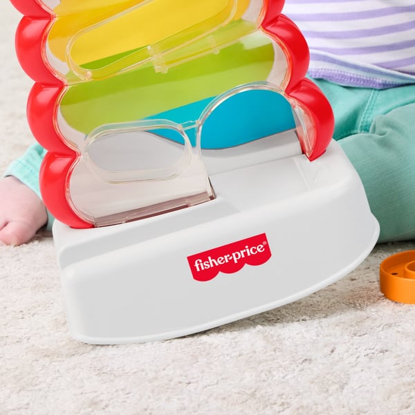 Fisher-Price Fisher-Price-legetøj Rock-a-Stack-tårn til udviklingsaktiviteter for babyer og småbørn, 5 mønter