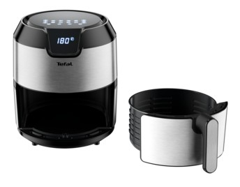 Tefal Easy Fry EY401D Yksi 4,2 L Erillinen 1500 W Kuumakiertoilmakypsennin Musta, Ruostumaton teräs