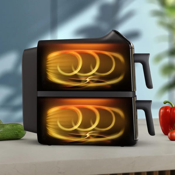 Philips 4000 series NA460/00 fritös Dubbel 10 l Fristående 2750 W Varmluftsfritös Svart, Grå