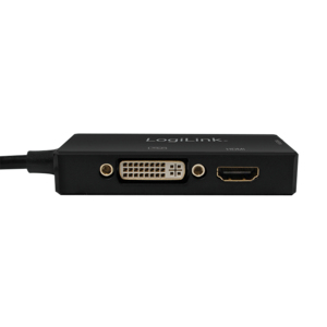 LogiLink CV0109 videokabel adapter 0,15 m DisplayPort VGA + HDMI + DVI Sort