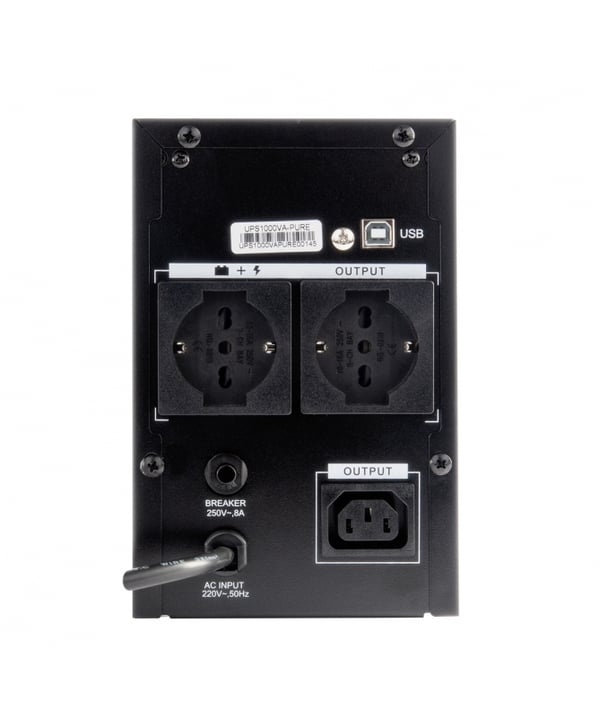 Vultech UPS1000VA-PURE UPS-enhed Interaktivt indgangsstik 1 kVA 800 W 3 AC stikkontakt(er)