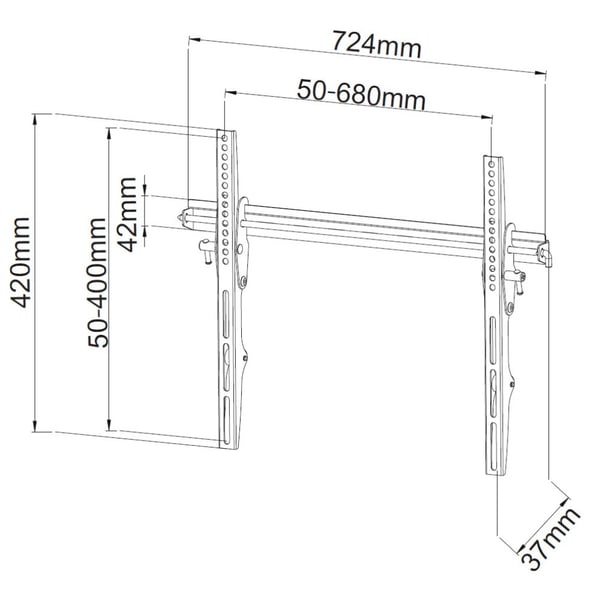 Techly ICA-PLB-133LTY 165,1 cm (65") Svart