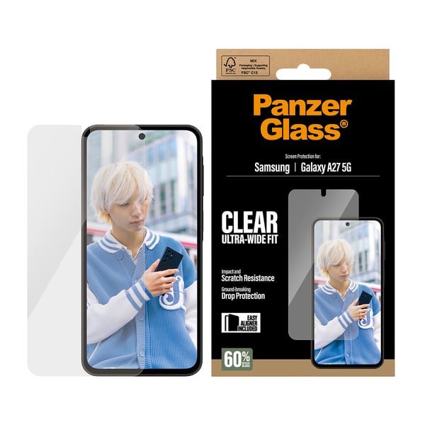 PanzerGlass ® Screen Protector Samsung Galaxy A27 5G | Ultra-Wide Fit w. EasyAligner Kirkas näytönsuoja 1 kpl