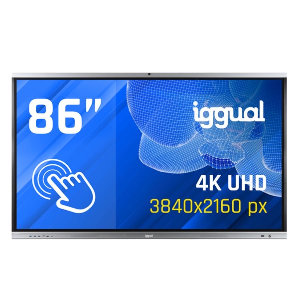 iggual Orchid 86" Webcam Interaktivt fladpanel 2,18 m (86") LED Wi-Fi 400 cd/m² 4K Ultra HD Sort Berøringsskærm Indbygget processer Android