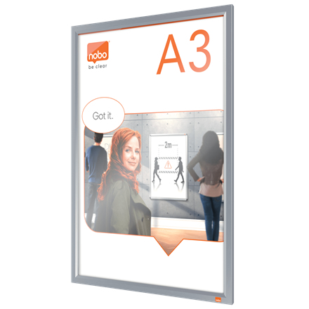 Nobo Impression Pro A3 skifteramme med aluminiums klikramme