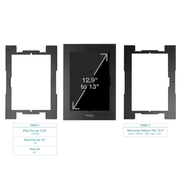 TooQ TQATTE2601-M-B tablet sikkerhedslås Sort 33 cm (13")